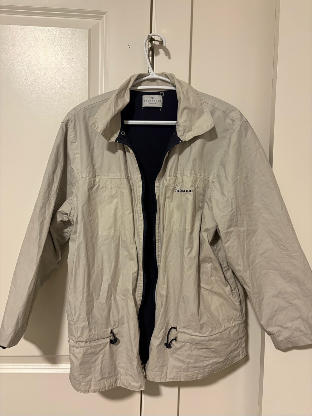 Trussardi boys 14 teen Cream Lightweight Zip-Front Jacket men’s XS